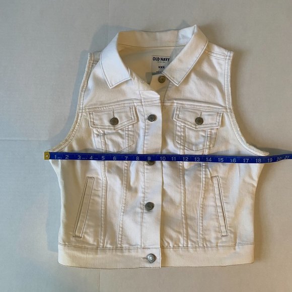 Old Navy White Sleeveless Denim Jacket - Picture 5 of 6